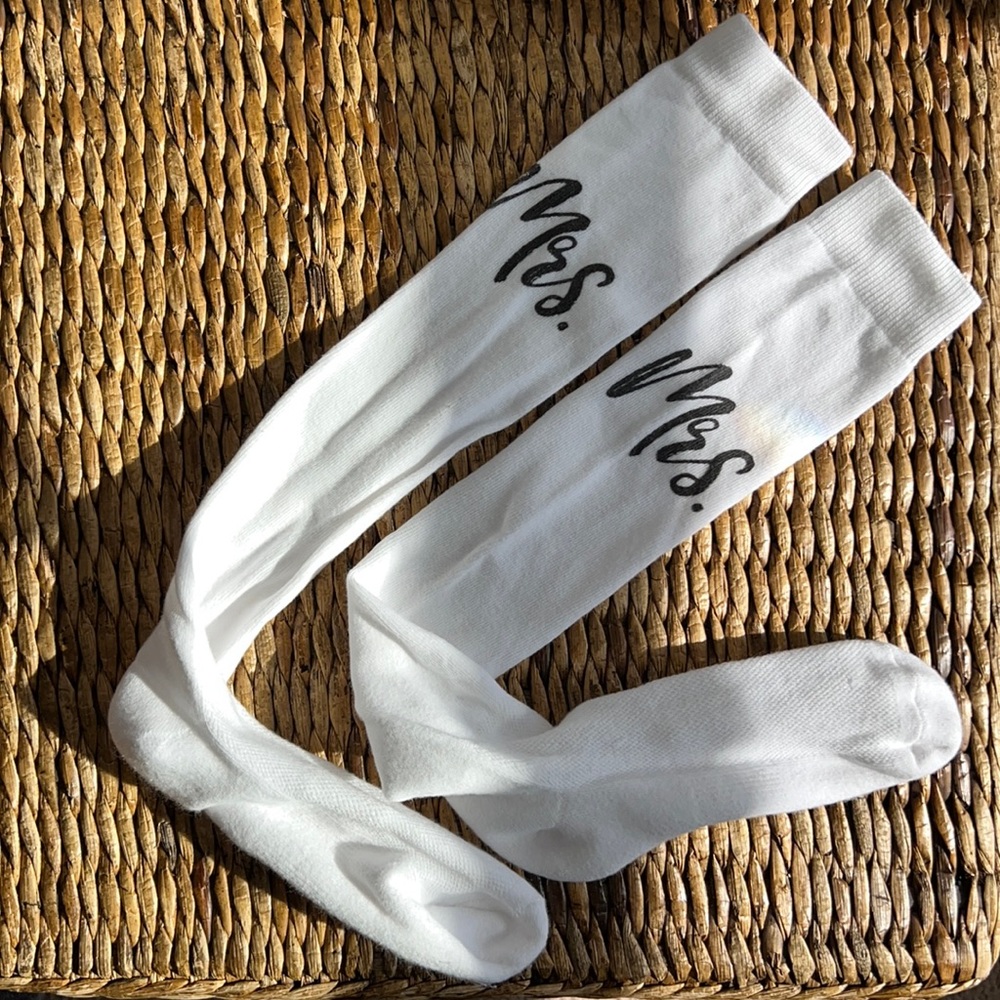 Bridal “Mrs.” knee high socks